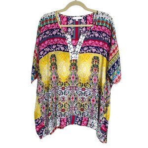 Karyn Seo Anthropologie Women’ Top Colorful Artys Oversized Size M